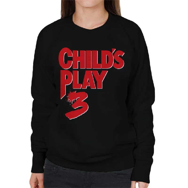 Flash Sale athletic streetwear sweatshirtChucky Childs Play 3 Classic Red Logo Women's Sweatshirt Flash Sale athletic streetwear sweatshirtChucky Childs Play 3 Classic Red Logo Women's Sweatshirt