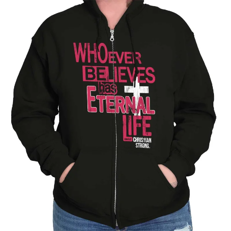 fashion-forward hoodieEternal Life Zip Hoodie