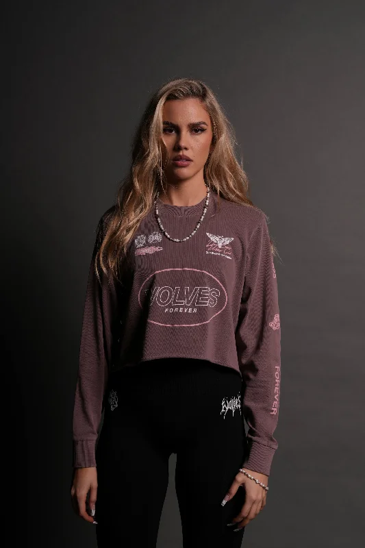 Buy More, Save More Live Fast V3 "Premium" (LS Cropped) Tee in Mauve