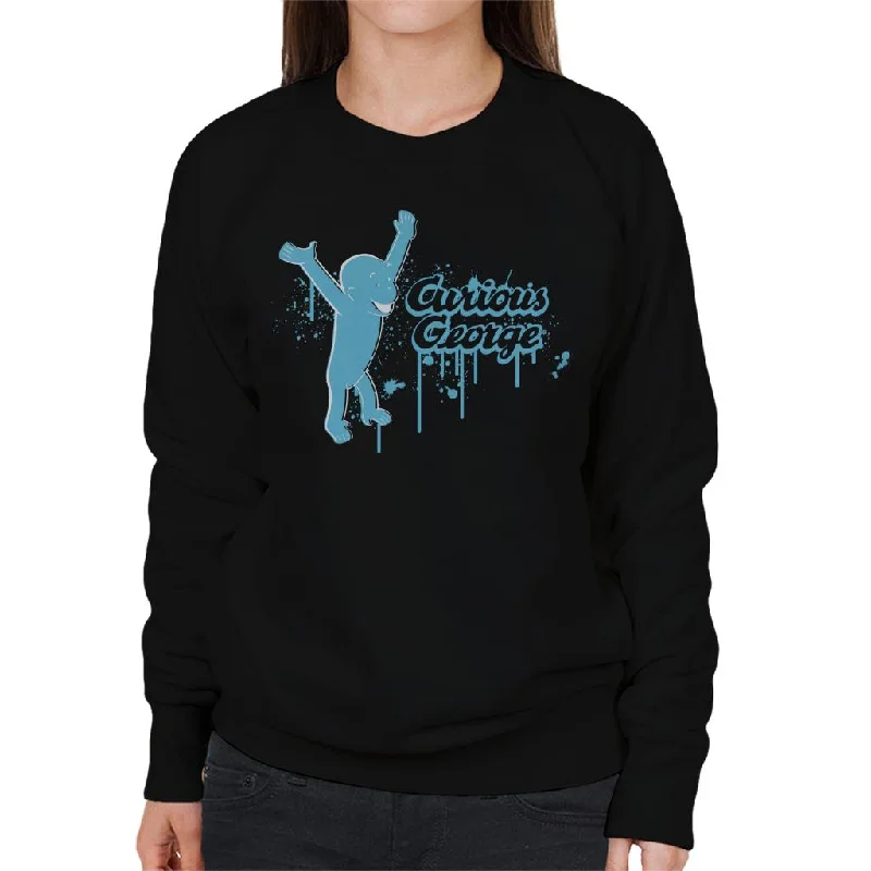 sporty casual hoodieCurious George Paint Drip Logo Women's Sweatshirt