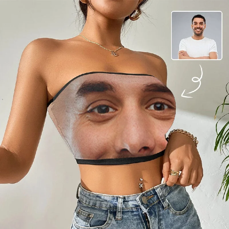 Great Bargains Custom Husband Face You Crop Top Personalized Women's Tube Top