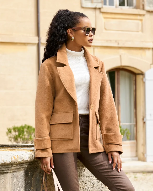Reduced Prices Chic Lady Coat Camel