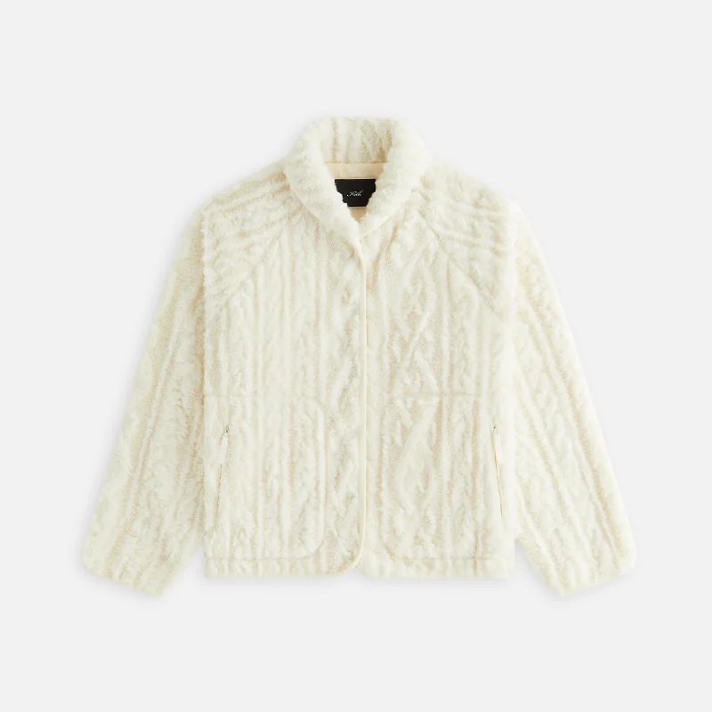 Don't Wait Kith Women Grayson Cable Sherpa Jacket - Sandrift