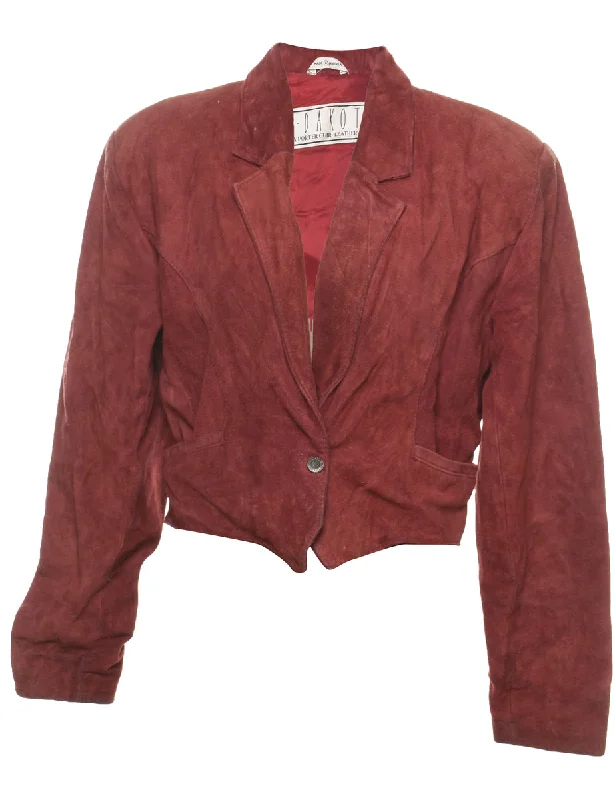 Today’s Deal Maroon Suede Fringed Jacket - L