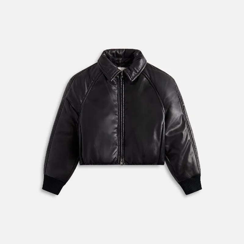 Super Deal Agolde x Shoreditch Ski Club Tate Padded Vegan Leather Bomber - Black