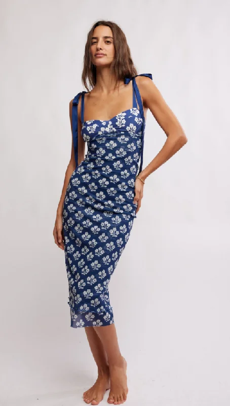 party dressPrinted Got Glam Blue Slip Dress by Free People