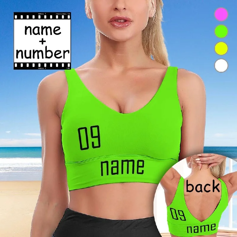 Midnight Madness Custom Name&Number Four Colors Sports Bra Personalized Women's All Over Print Yoga Sports Bra Midnight Madness Custom Name&Number Four Colors Sports Bra Personalized Women's All Over Print Yoga Sports Bra