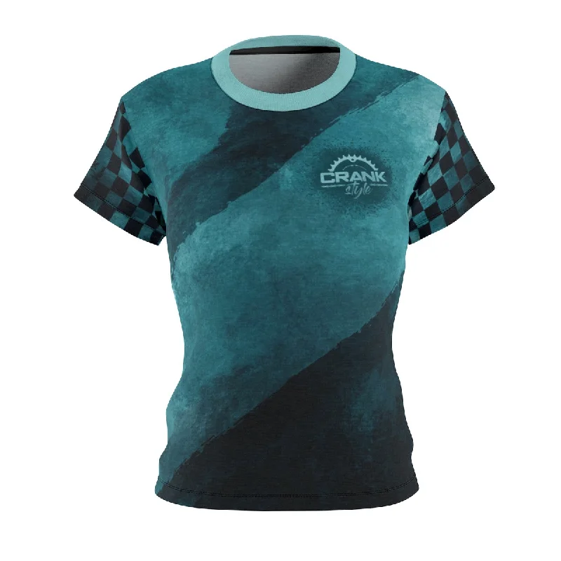 performance hoodie for gymWomen's Teal Textured MTB Jersey