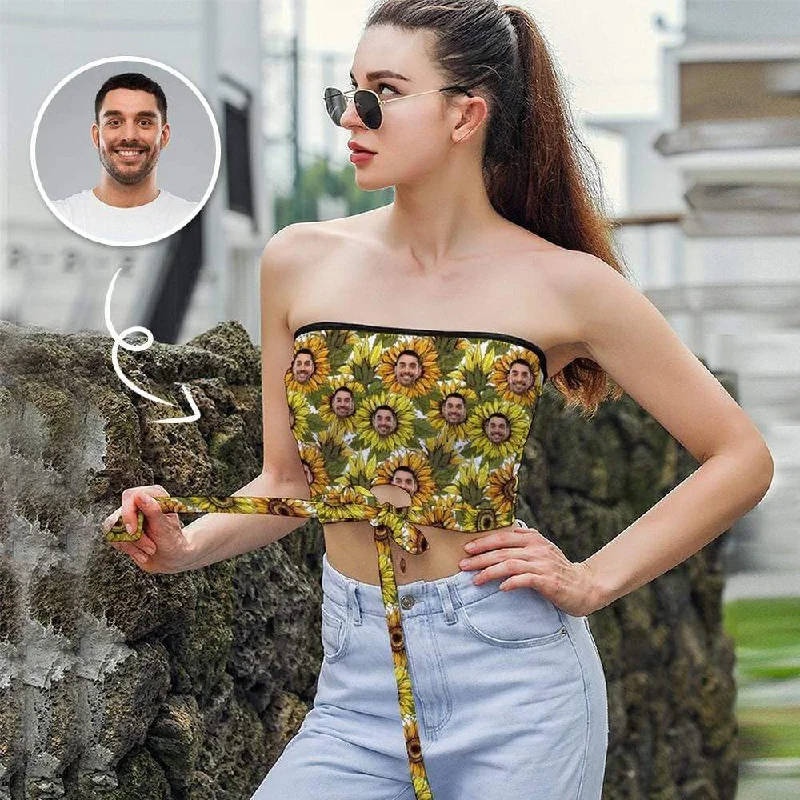 Crazy Deals Put Husband Face on Tank Top Custom Flowers Women's Strapless Bow Tube Top for Holiday Crazy Deals Put Husband Face on Tank Top Custom Flowers Women's Strapless Bow Tube Top for Holiday