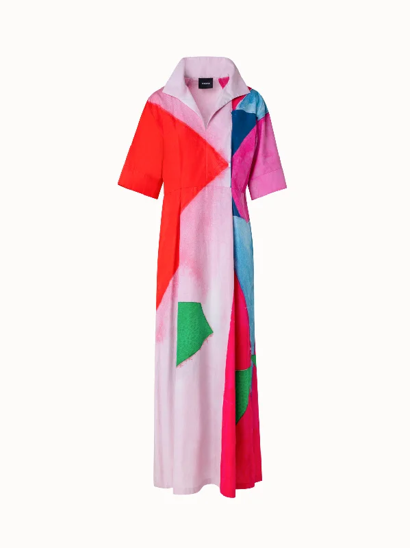 party-ready dressLong Shirt Dress with Spectra Print