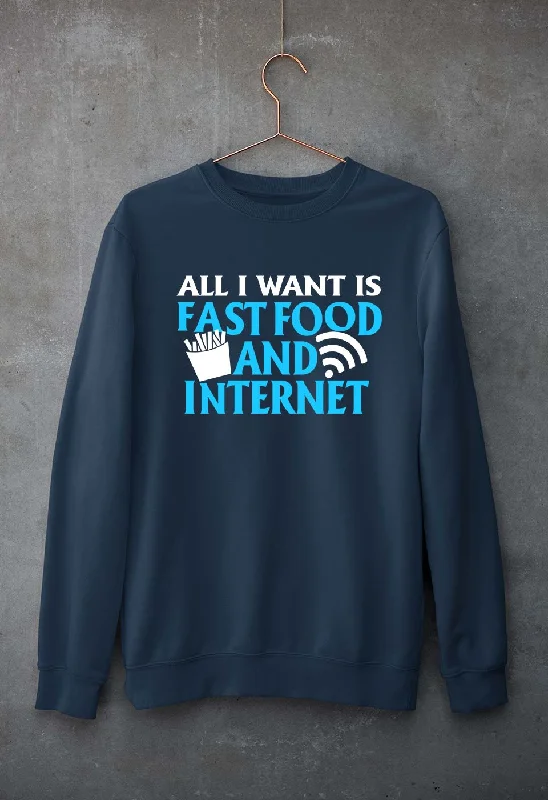 retro sports hoodieFast Food and Internet Unisex Sweatshirt for Men/Women