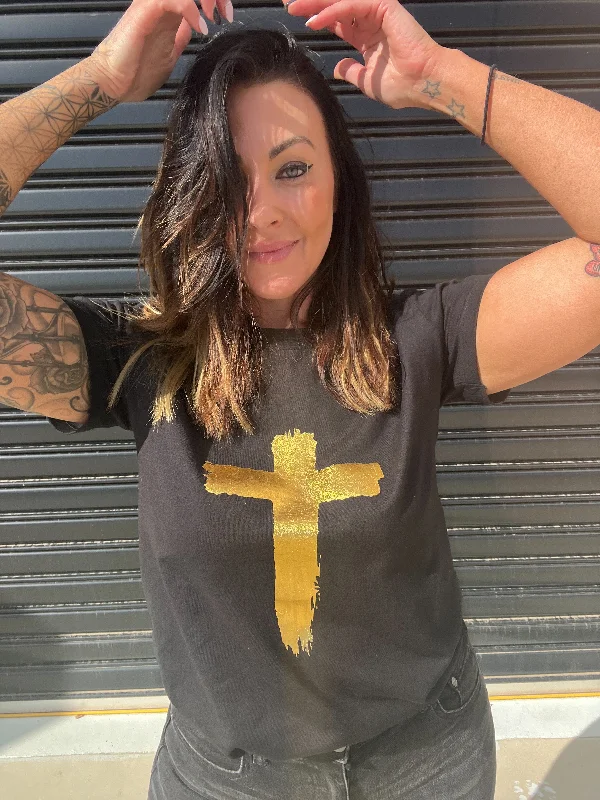 satin dressGold Cross Tee