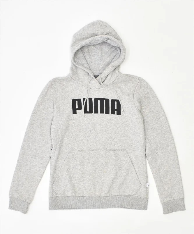 Buy Now minimalist hoodiePUMA Womens Graphic Hoodie Jumper UK 8 Small Grey Cotton