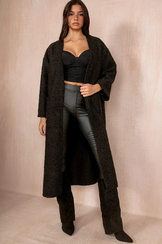 Fantastic Offers Fiadh Black Borg Longline Coatigan