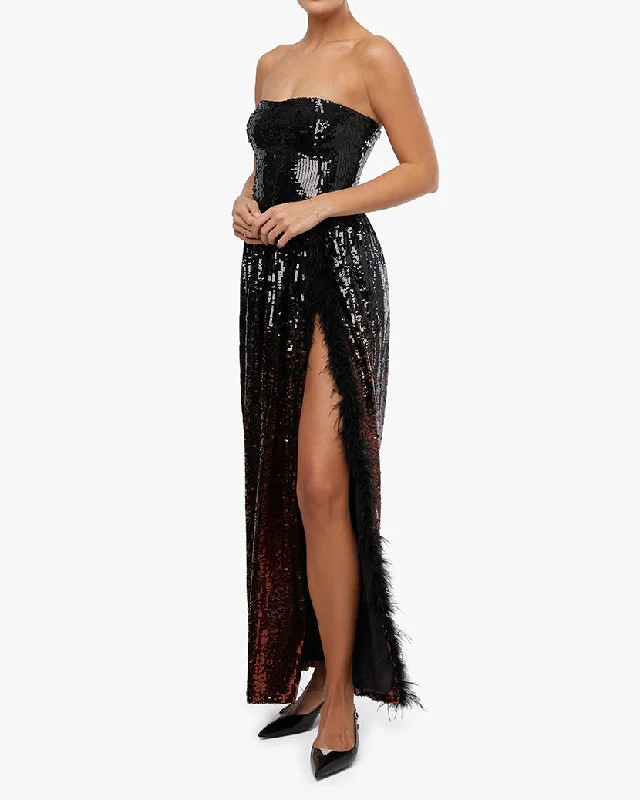 trendy mini dressCorset Feathered Gown