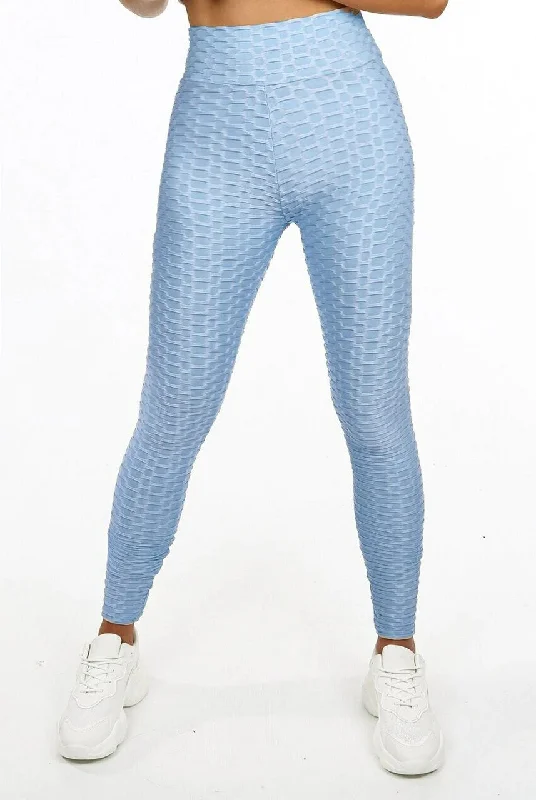 bodycon dressLilianna Blue Waffle Sports Leggings