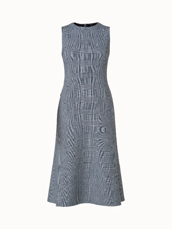 wrap-around dressChecked Wool Double-Face Midi Dress