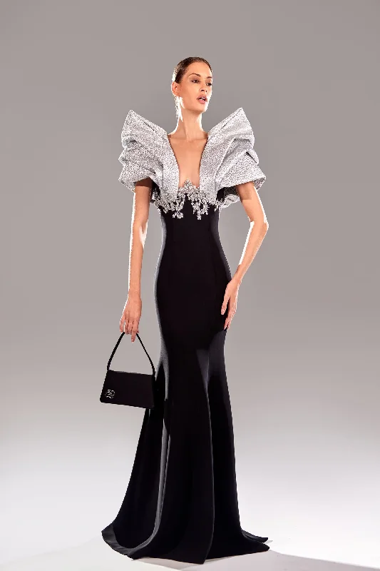 New Deals long-sleeve floral dressReverie Couture SP24110