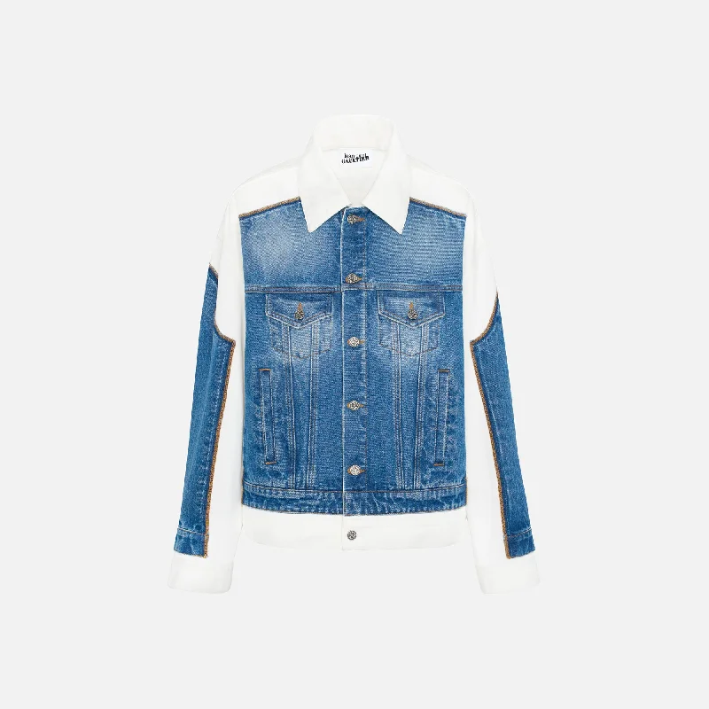 Online Specials Jean Paul Gaultier Denim Jacket with Contrast Detail - Vintage Blue
