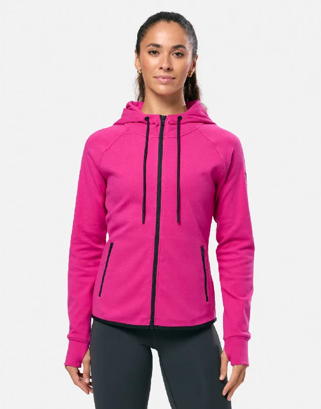 Best Bargains comfortable hooded sweatshirtChill Patch Zip Hoodie in Electric Berry