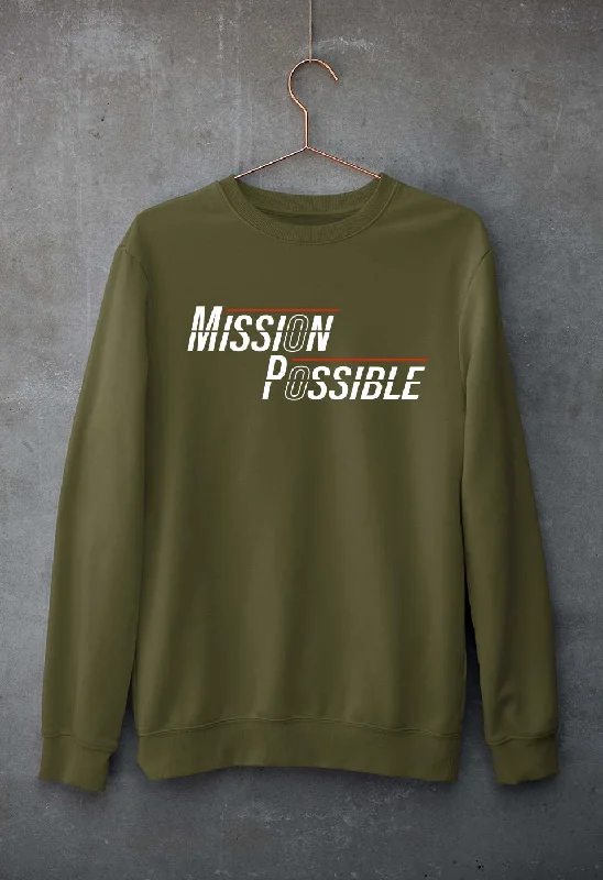 sporty casual hoodieMission Possible Unisex Sweatshirt for Men/Women