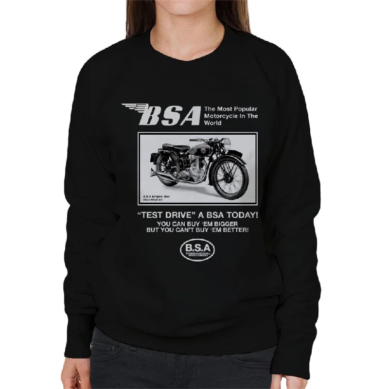 Sale Event workout style hoodieBSA Test Drive A BSA Today Women's Sweatshirt