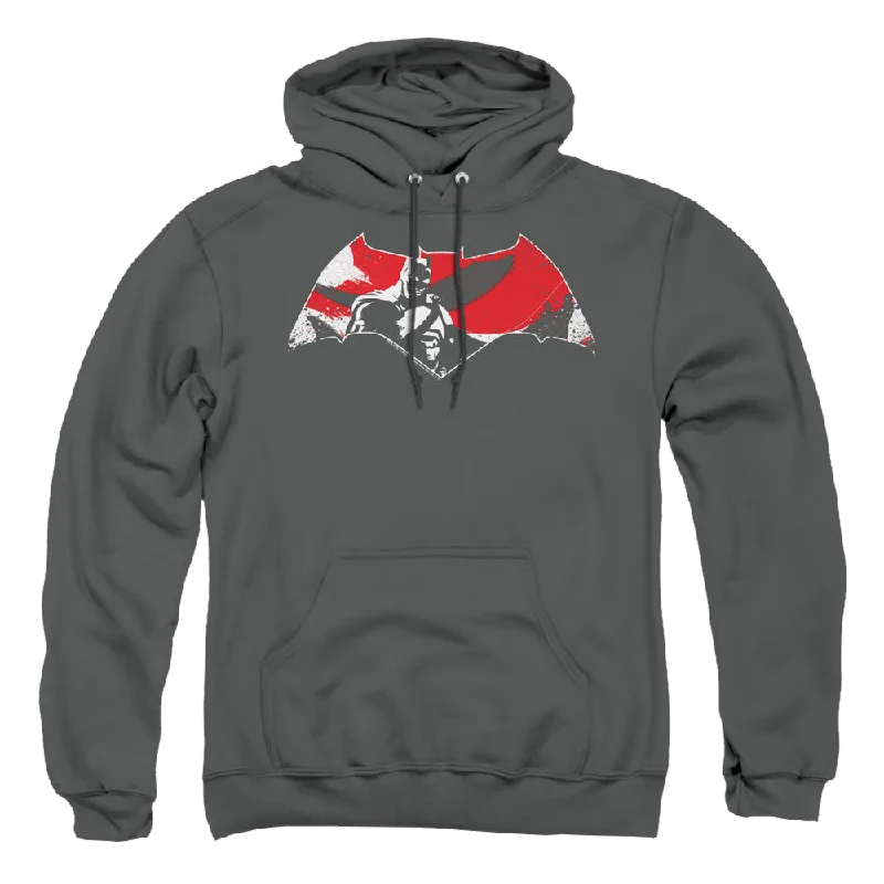 athletic hoodieBatman v Superman Armor Splatter Logo - Pullover Hoodie