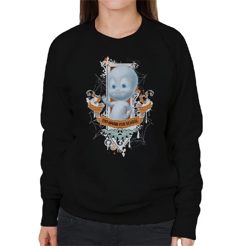 Sneak Peek Sale graphic gym sweatshirtCasper The Friendly Ghost Too Ghoul For School Women's Sweatshirt Sneak Peek Sale graphic gym sweatshirtCasper The Friendly Ghost Too Ghoul For School Women's Sweatshirt