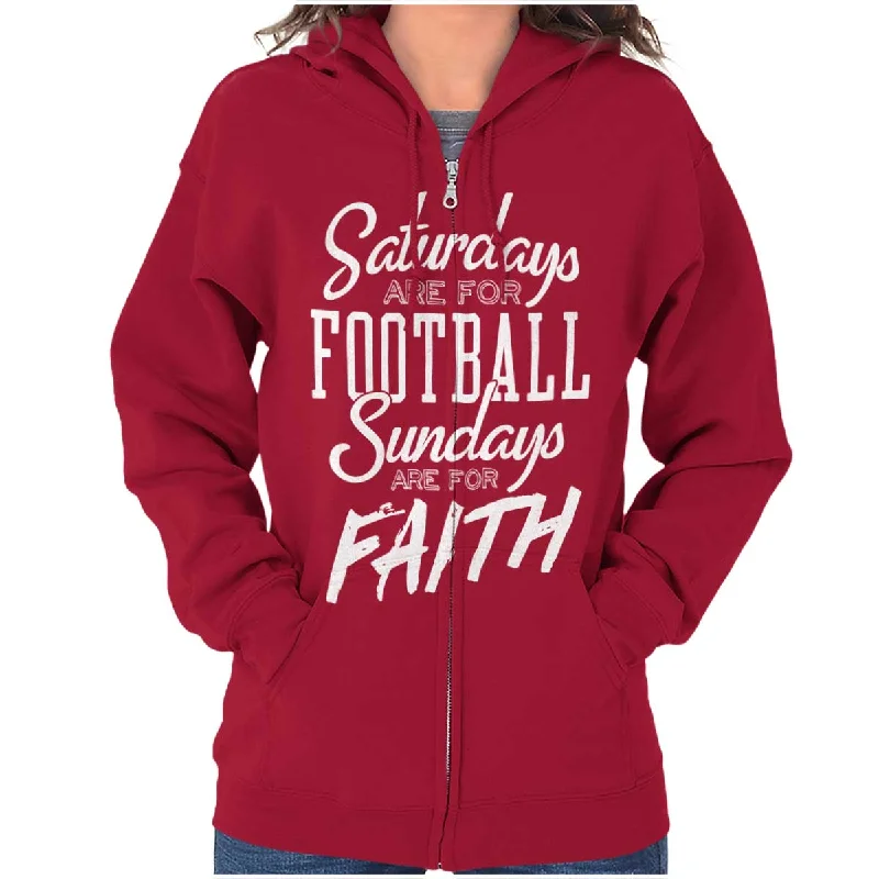 Extra Savings casual hoodie for menWeekend Football & Faith Zip Hoodie