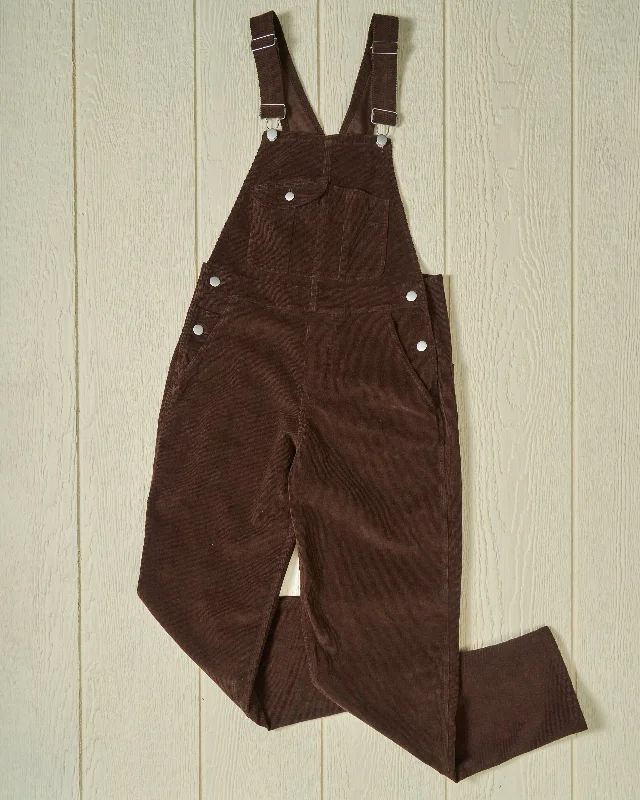 Women's Overalls in Brown Corduroy