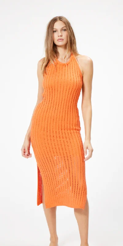 playful dressOrange Crochet Halter Dress by Sophie Rue