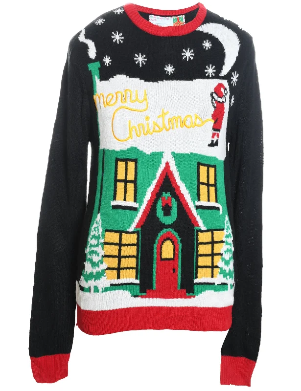 Special Promotion Santa Claus Design Multi-Colour Knit Christmas Jumper - S