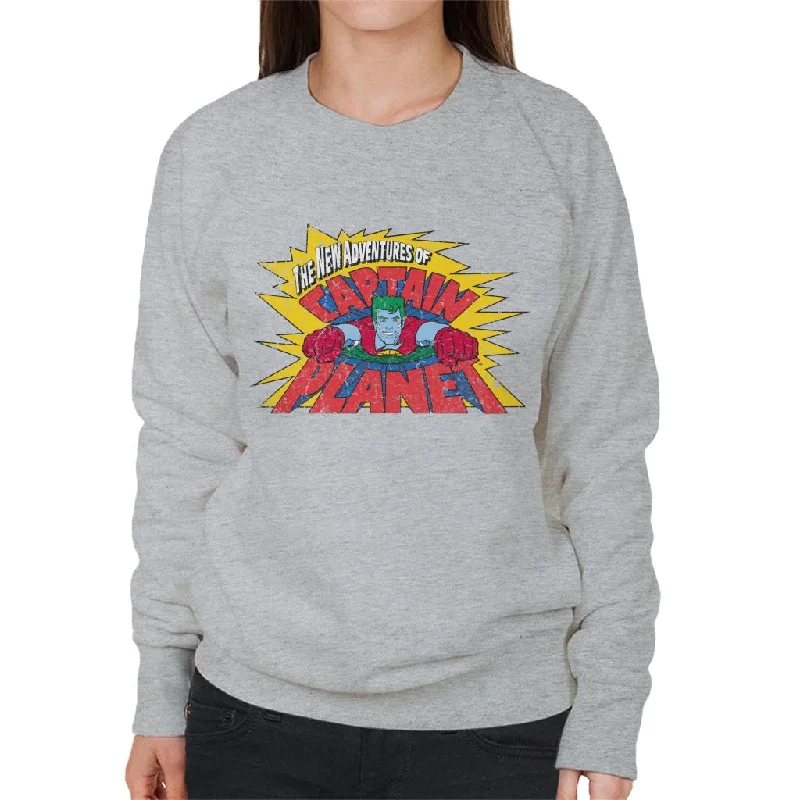 Exclusive Offers eco-friendly fitness hoodieCaptain Planet The New Adventures Logo Women's Sweatshirt