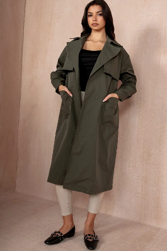 Huge Discounts Holland Khaki Belted Trench Coat