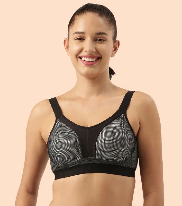 Extra Savings Enamor Agion SB25 Y-panel for Bounce Control High-Impact Sports Bra for Women- Full Coverage, Padded and Wirefree - Pearl