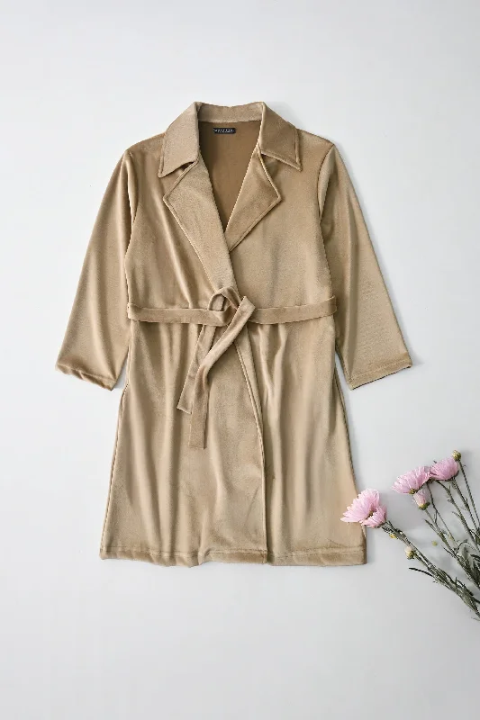 Get It Before It’s Gone East West Women's Velvet Open-Front Coat