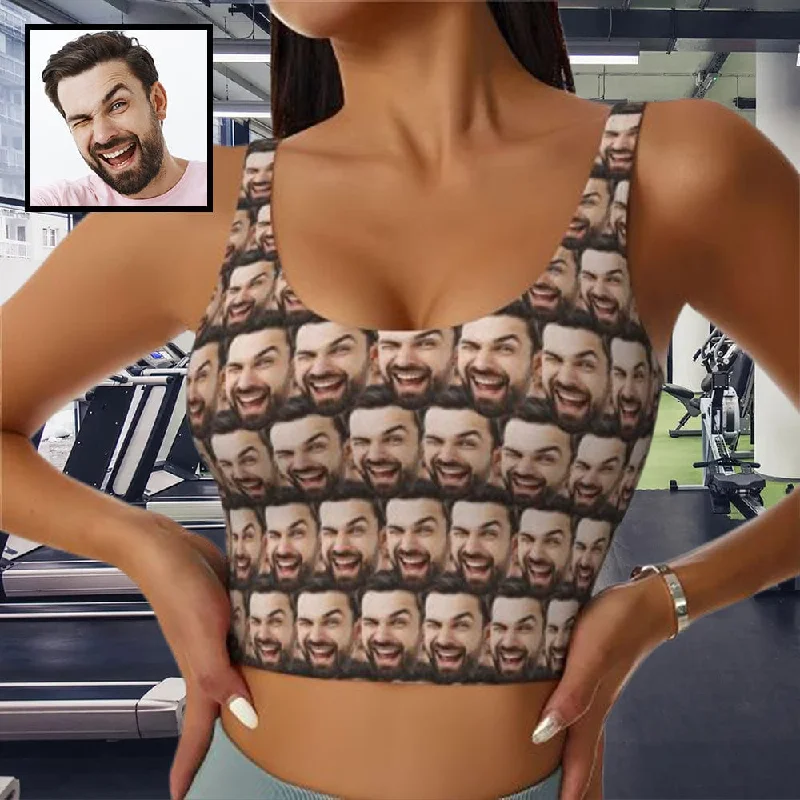 Super Deal Custom Husband Face Seamless Sports Bra Personalized Women's All Over Print Yoga Sports Bra Super Deal Custom Husband Face Seamless Sports Bra Personalized Women's All Over Print Yoga Sports Bra