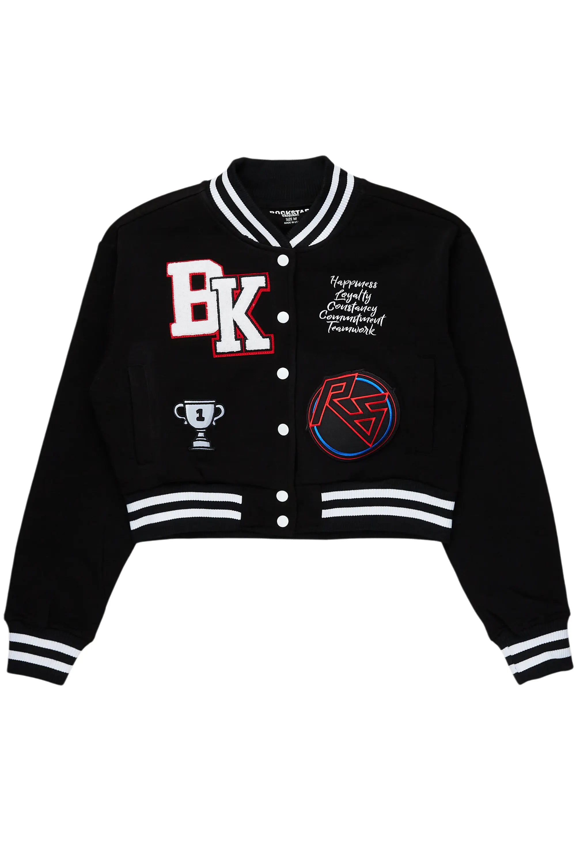Buy More, Save More Carcilece Black Varsity Jacket