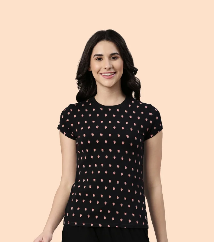 Jet Black Strawberry Aop