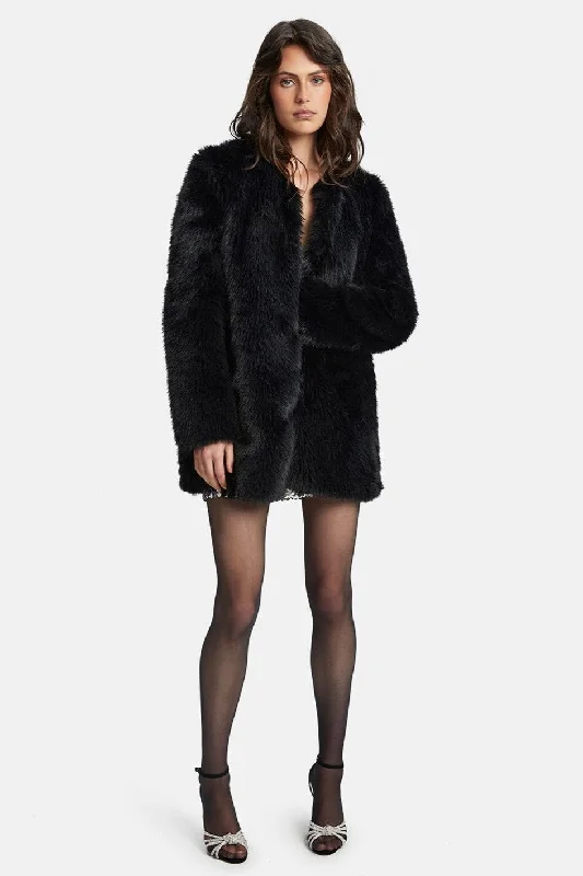 Great Deals Logan Faux Fur Coat - Black