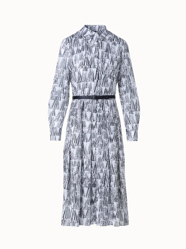 trendy wrap dressCotton Shirt Dress with Asagao Print