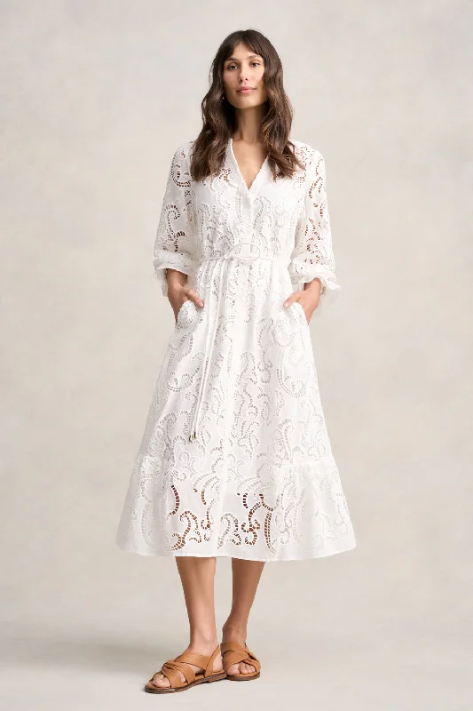 chic shift dressBroderie Lace Dress - White