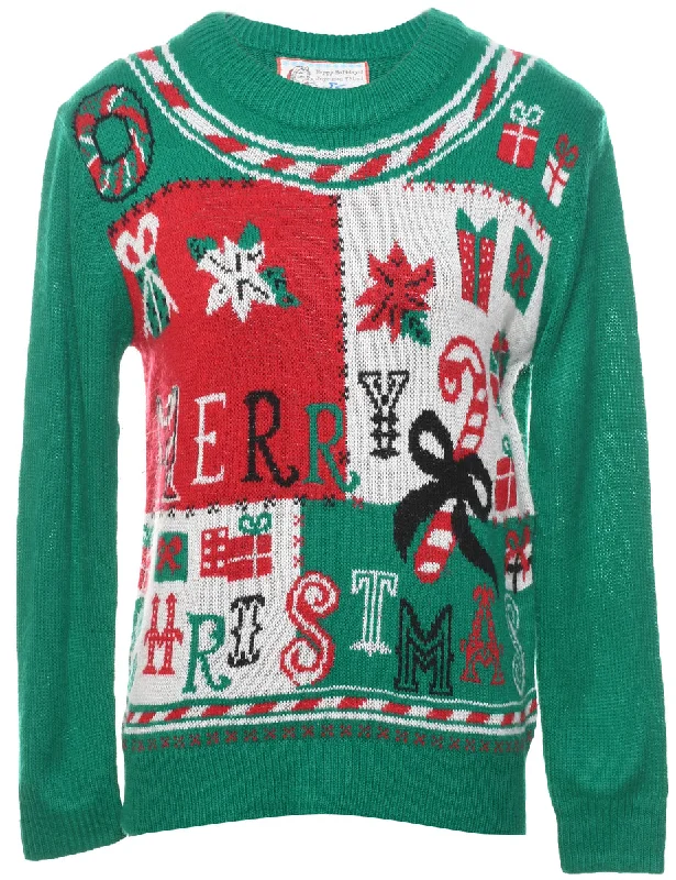 Special Price Festive Print Christmas Jumper - M