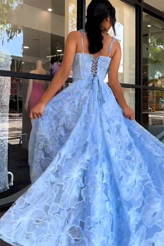 Bargain Bin shift dressBlue Floral Lace A-Line Spaghetti Straps Long Prom Dress,DP979 Bargain Bin shift dressBlue Floral Lace A-Line Spaghetti Straps Long Prom Dress,DP979
