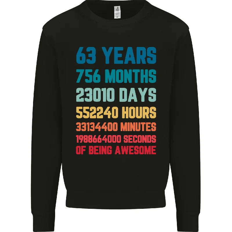 Weekend Deal fashionable workout wear63rd Birthday 63 Year Old Men's Sweatshirt Jumper - Premium Quality Celebration Wear Weekend Deal fashionable workout wear63rd Birthday 63 Year Old Men's Sweatshirt Jumper - Premium Quality Celebration Wear
