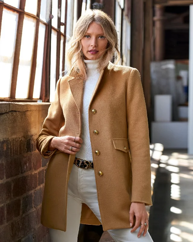 Midnight Madness Classic Tailored Coat Camel