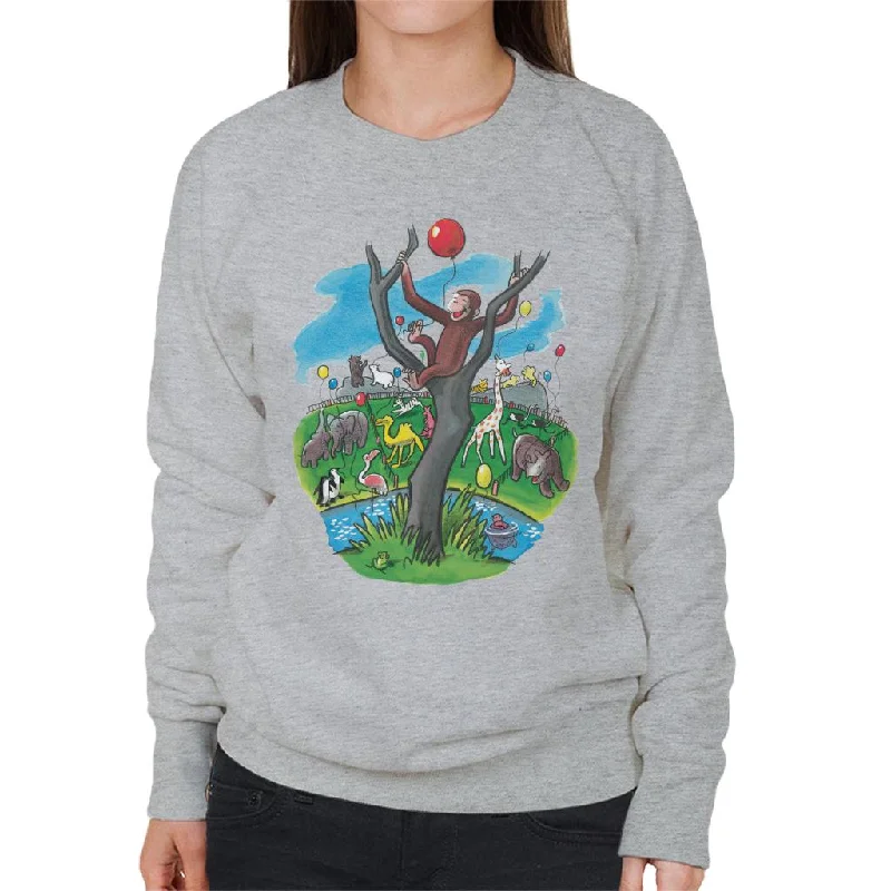 fashionable gym hoodieCurious George In A Tree At The Zoo Women's Sweatshirt