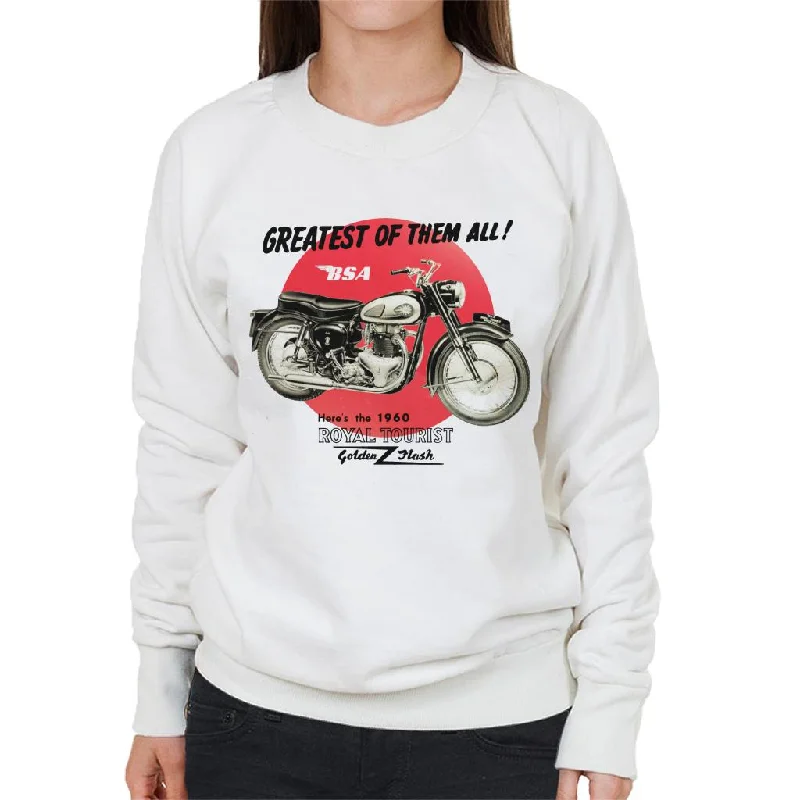 Limited Availability oversized gym sweatshirtBSA 1960 Royal Tourist Golden Flash Women's Sweatshirt Limited Availability oversized gym sweatshirtBSA 1960 Royal Tourist Golden Flash Women's Sweatshirt