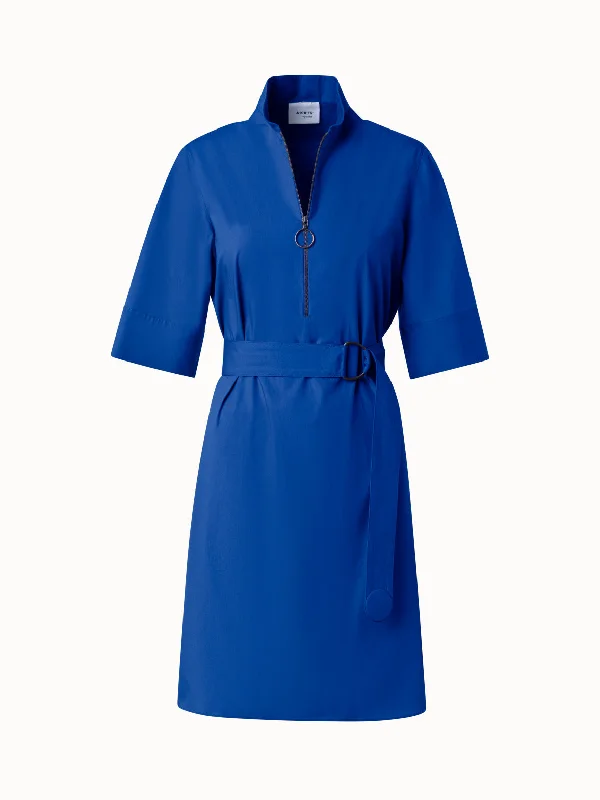 summer dressBelted Shirt Dress in Cotton Popeline