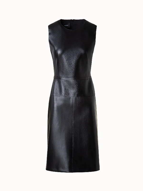 spaghetti strap dressA-Line Sheath Dress in Lacquered Leather